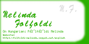 melinda folfoldi business card